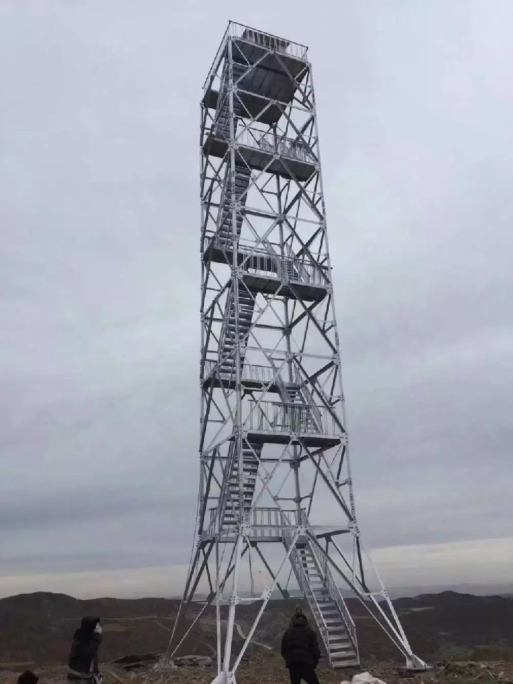 四柱角钢监控塔 20米消防训练铁塔 30米森林瞭望塔