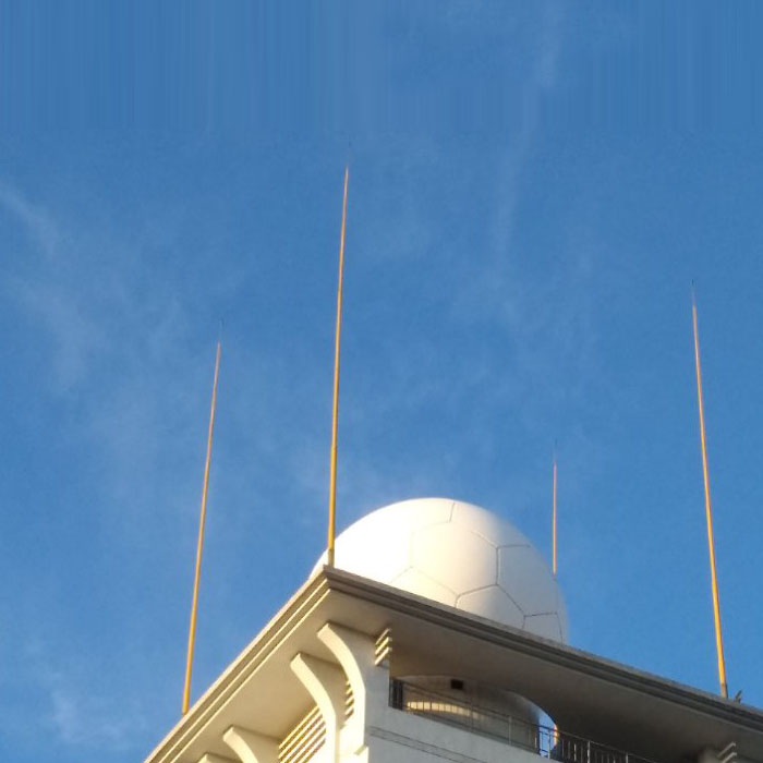 24米独立雷达站玻璃钢避雷针，抗干扰防侧闪绝缘玻璃钢避雷针